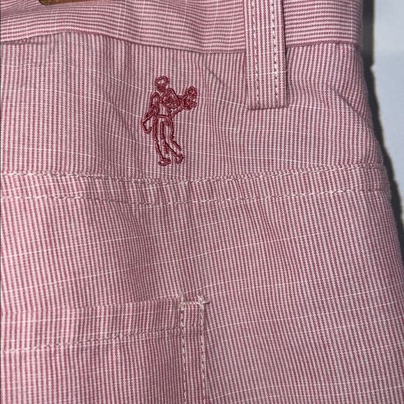 ASHWORTH Red and White Microstripe Flatfront Cotton Blend Golf Pants-38 - Picture 7 of 11